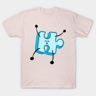 Lil Blue II Jigsaw Puzzle Jumping Character T-Shirt